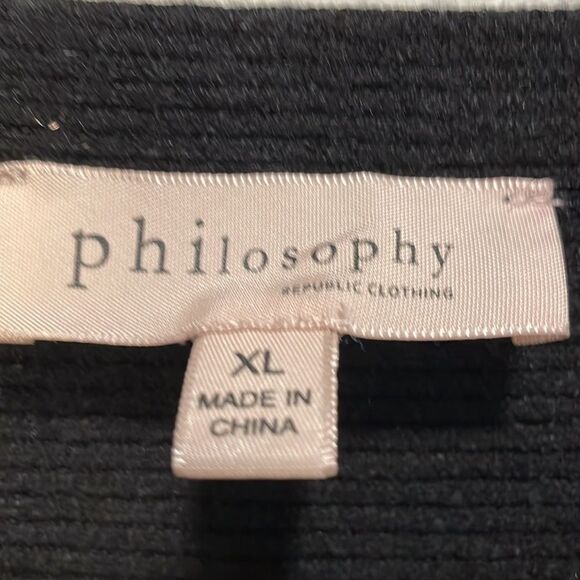 PHILOSOPHY woman’s black boat neck long sleeve black sweater - Picture 4 of 10